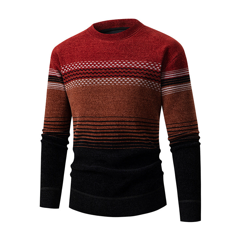 Herren modischer Pullover mit einzigartigem Strukturdesign und mehrfarbigem Muster