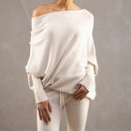 Damen Oversized Pullover mit weitem Schnitt und eleganten Details R&B