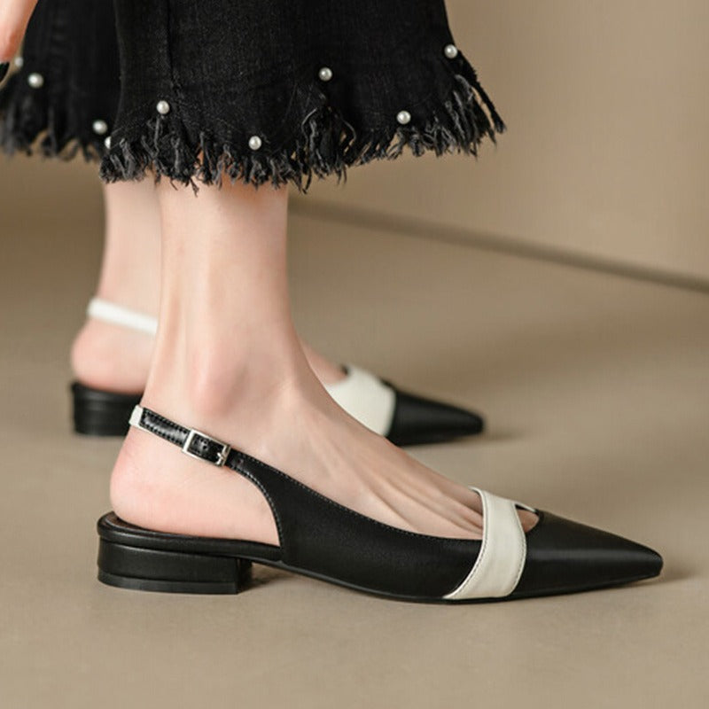 Damen Slingback-Pumps mit spitzem Zehendesign und eleganter Riemchenführung