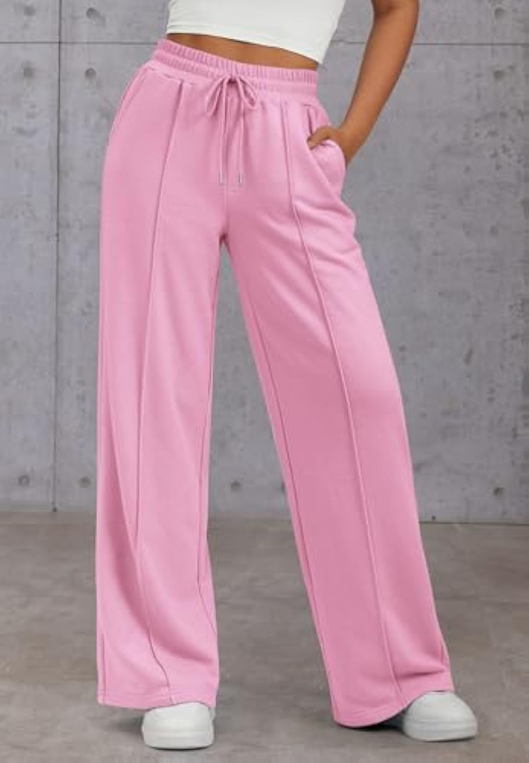 Damen Komfortable Weite Sweatpants mit elastischem Bund und praktischen Taschen R&B