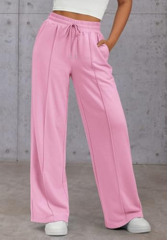 Damen Komfortable Weite Sweatpants mit elastischem Bund und praktischen Taschen R&B