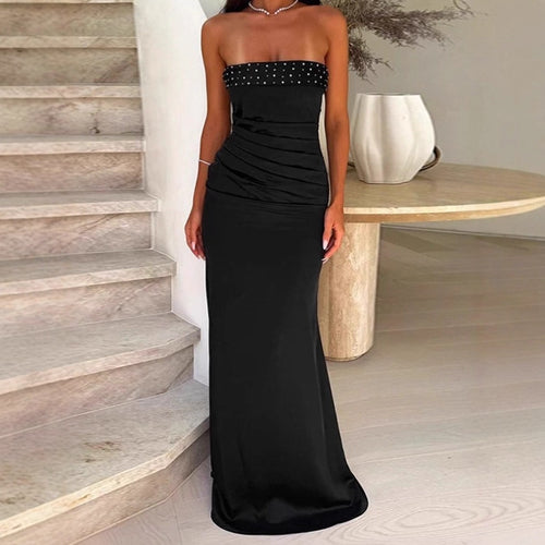 DamenElegantes strapless Abendkleid mit Rüschendetails R&B