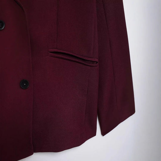 Damen elegante Doppelreiher Blazerjacke R&B