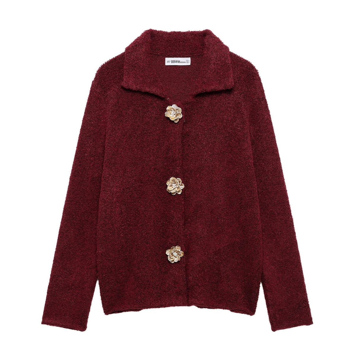Damen elegante Strickjacke mit dekorativen Knopfdetails R&B