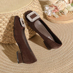 Damen Ballerina mit eleganter Strassschnalle