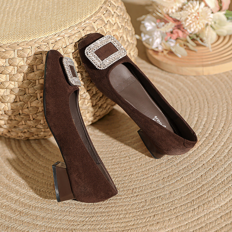 Damen Ballerina mit eleganter Strassschnalle