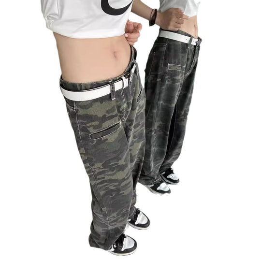 Damen Cargohose im modischen Camouflage-Design mit weiten Beinen und lässiger Passform R&B