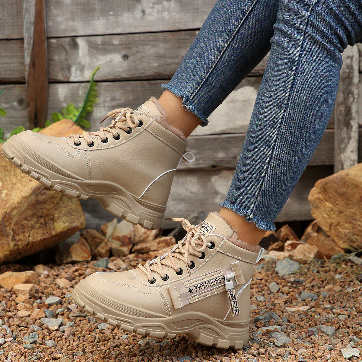 Damen Winterstiefel mit kuscheligem Innenfutter und robustem Sohlenprofil R&B