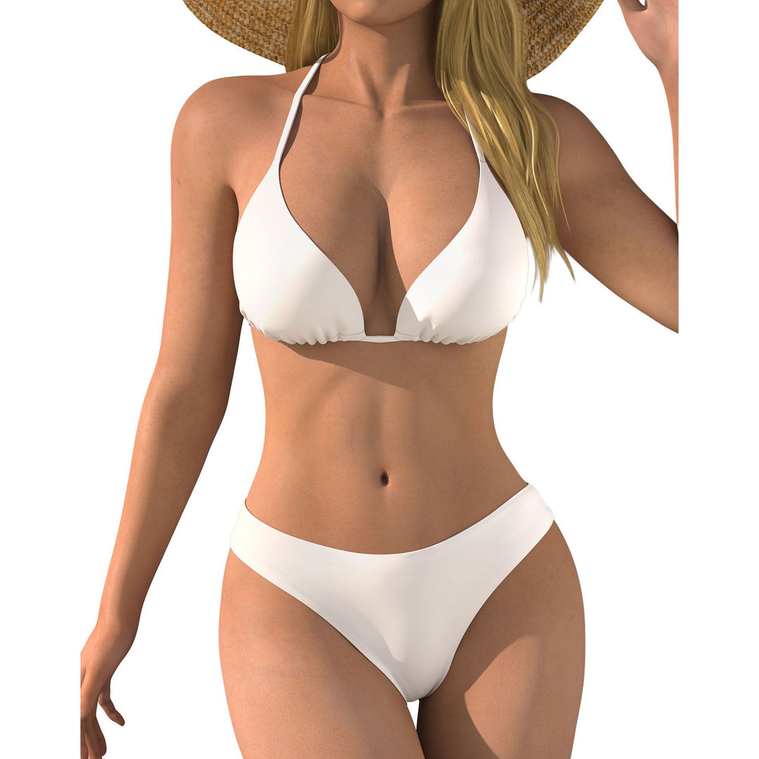 Damen Bikini-Set mit langärmligem Netzoberteil und bequemen Unterteilen R&B