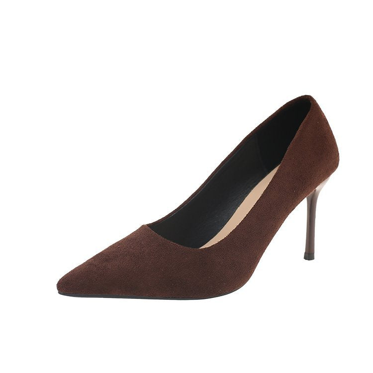 Damen klassische High Heels aus samtigem Material mit elegantem Schnitt R&B