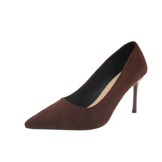 Damen klassische High Heels aus samtigem Material mit elegantem Schnitt R&B