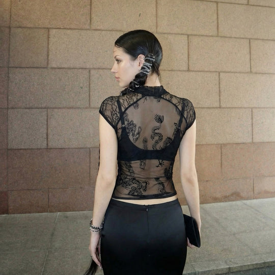 Damen elegante Spitzenbluse mit dezenten Akzenten R&B