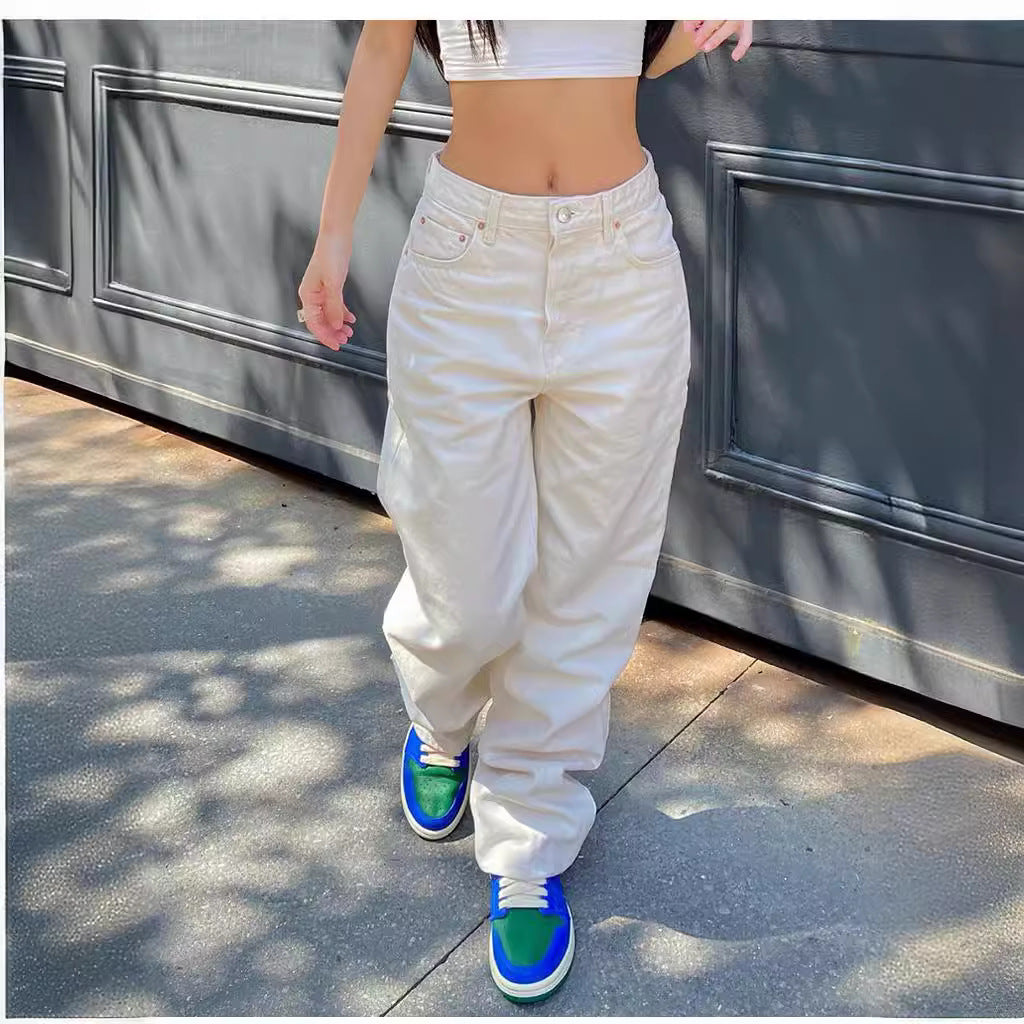 Damen weite Cargo-Jeans mit einzigartigen Taschen und lässigem Schnitt R&B