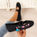 Damen Ballerinas mit floraler Stickerei und atmungsaktivem Netzdesign R&B