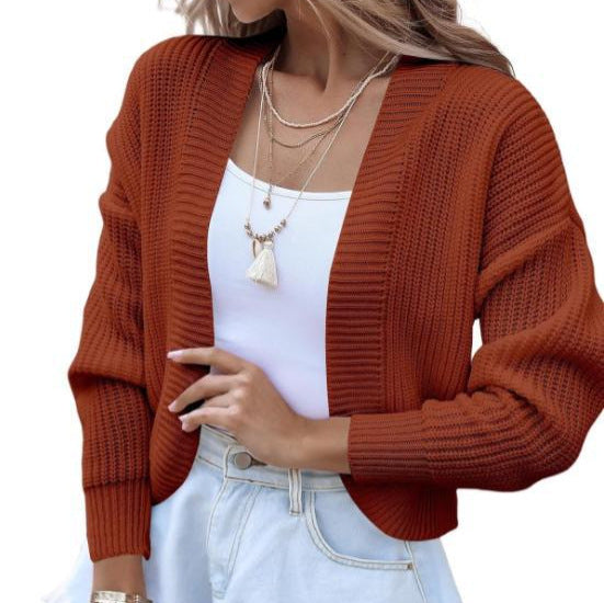 Damen lässiger Strickpullover mit überschnittenen Schultern und weitem Schnitt R&B