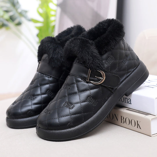 Damen Warme Fleecegefütterte Stiefeletten mit dekorativem Schnallenverschluss R&B