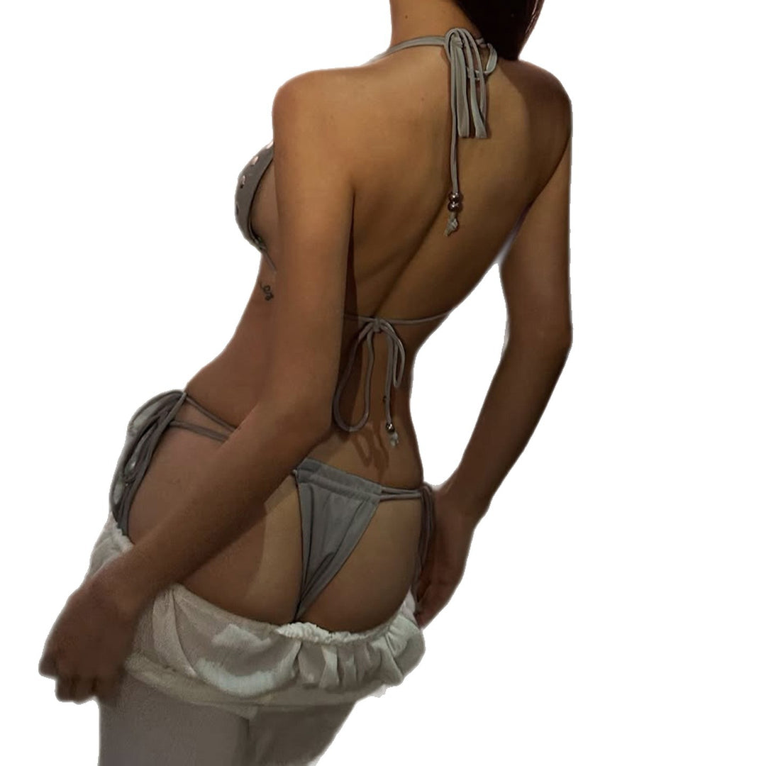 Damen Bikini-Set mit verstellbaren Trägern und eleganten Schmuckdetails R&B