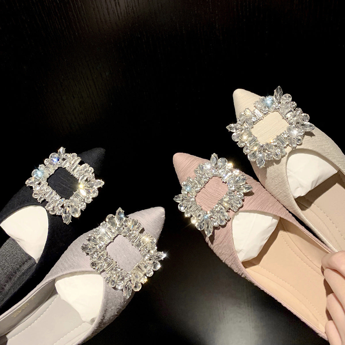 Damen Ballerinas mit funkelndem Strassdetail