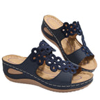 Damen Wedge-Sandalen mit floralem Design und komfortabler Fußbettung R&B