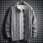 Damen Strickjacke mit strukturiertem Zopfmuster und durchgehenden Knöpfen R&B