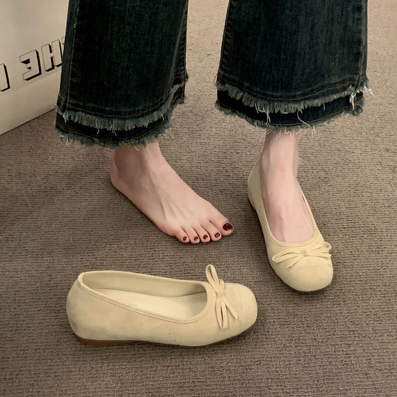 Damen Ballerinas mit elegantem Glanz und feiner Schleife R&B
