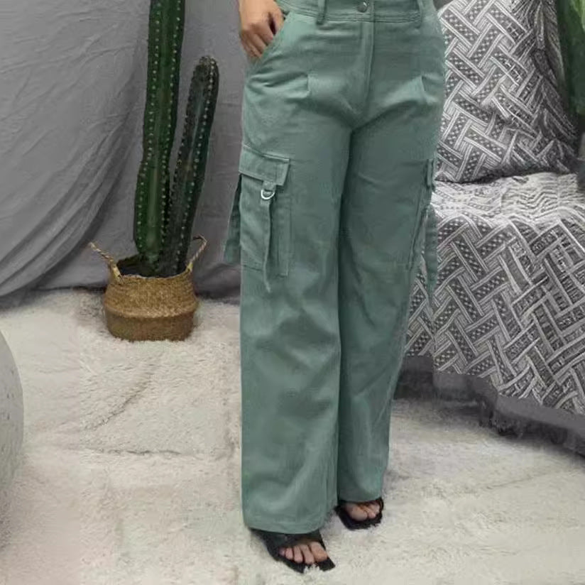Damen Cargo-Hose mit weitem Schnitt und praktischen Taschen R&B