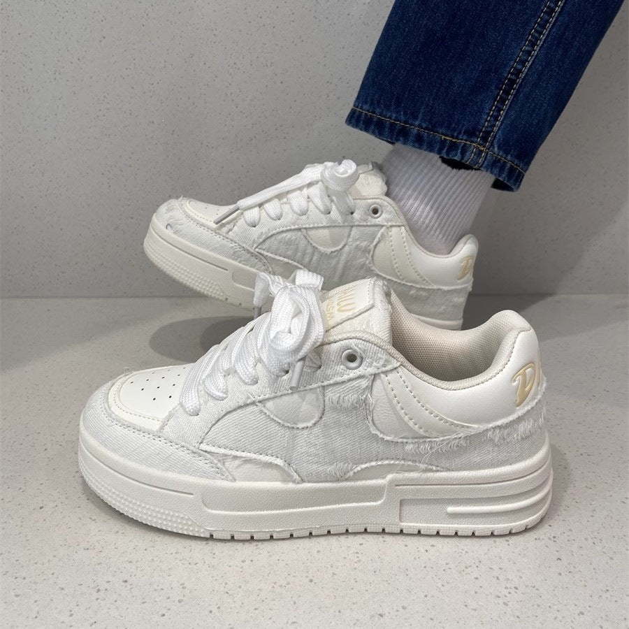 Damen Sneakers mit luxuriösem Denim-Obermaterial und gepolsterter Sohle