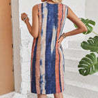 Damen Ärmeloses Strandkleid mit modischem V-Ausschnitt und praktischen Taschen R&B