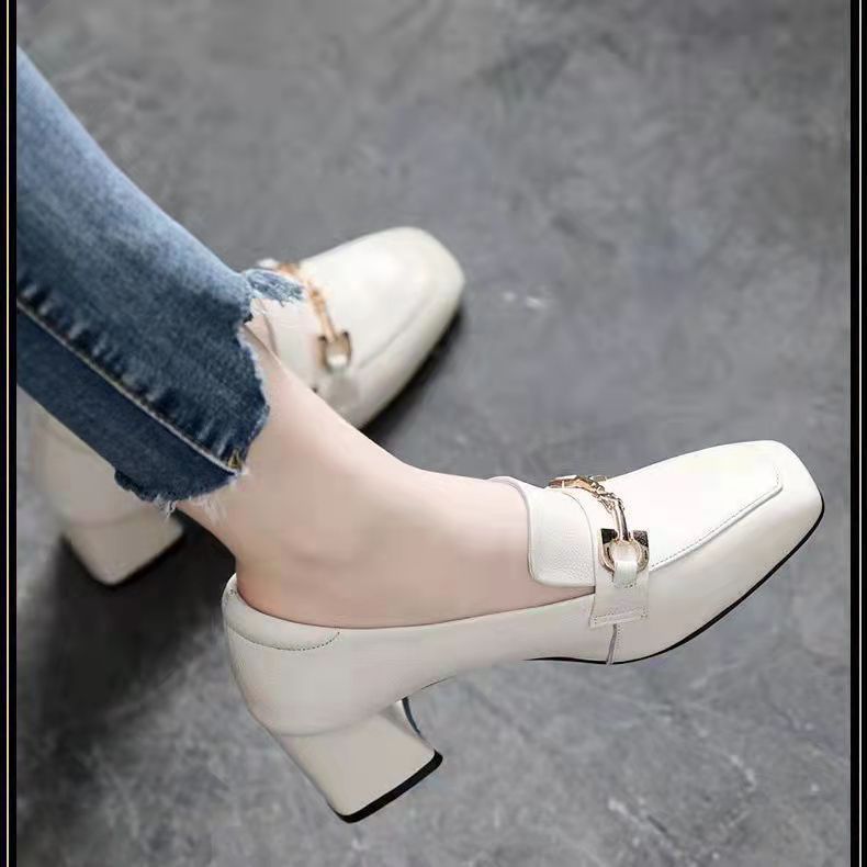 Damen moderne Sling-Pumps mit schickem Quadratverschluss und komfortablem Blockabsatz R&B
