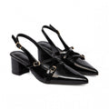Damen Slingback-Pumps mit spitzem Absatz und elegantem Riemendesign R&B