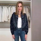 Damen gestrickte Cardigan mit fransigen Details und geometrischem Muster R&B