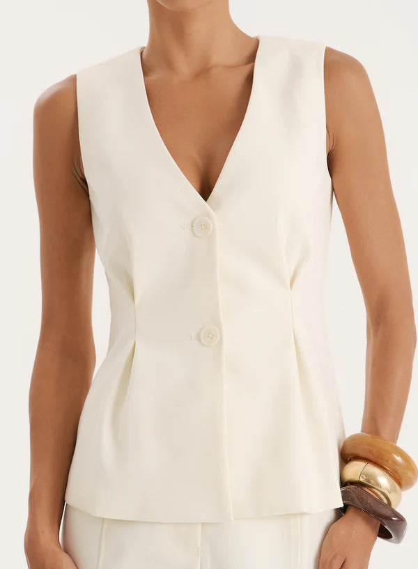Damen elegante Bluse mit V-Ausschnitt und plissierten Details R&B