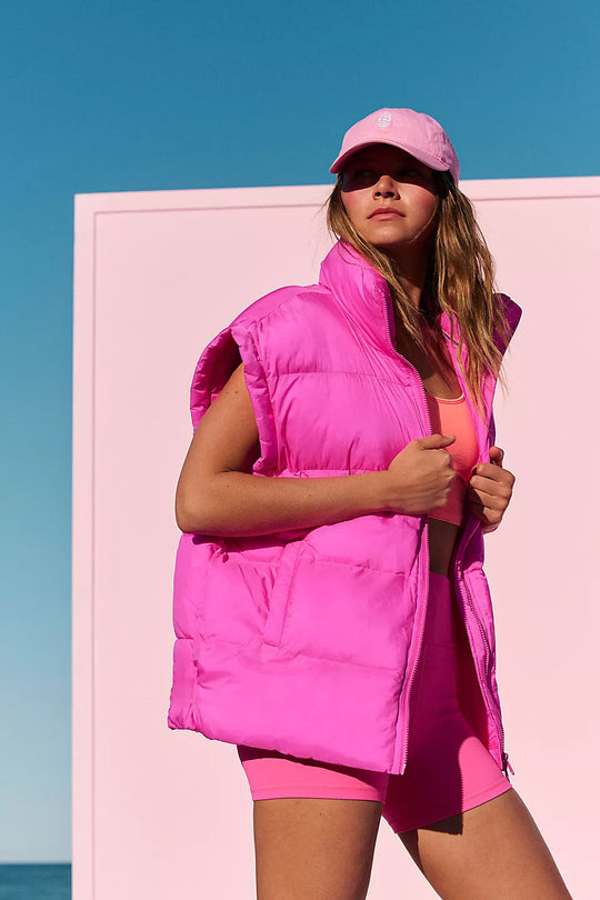Damen Wattierte Steppweste mit hohen Kragen und praktischen Taschen R&B