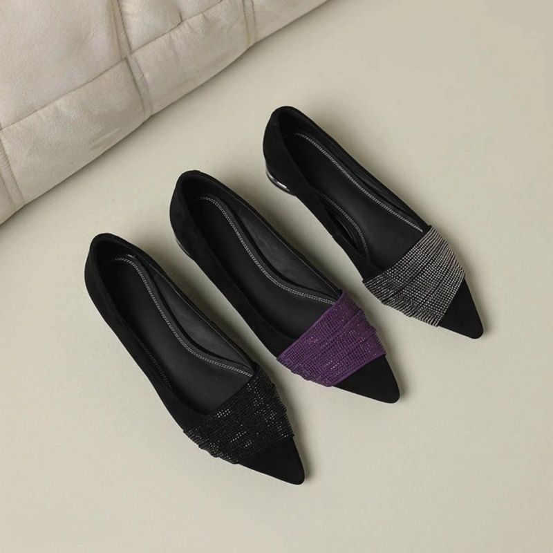 Damen elegante spitze Slipper mit funkelnder Strassverzierung R&B