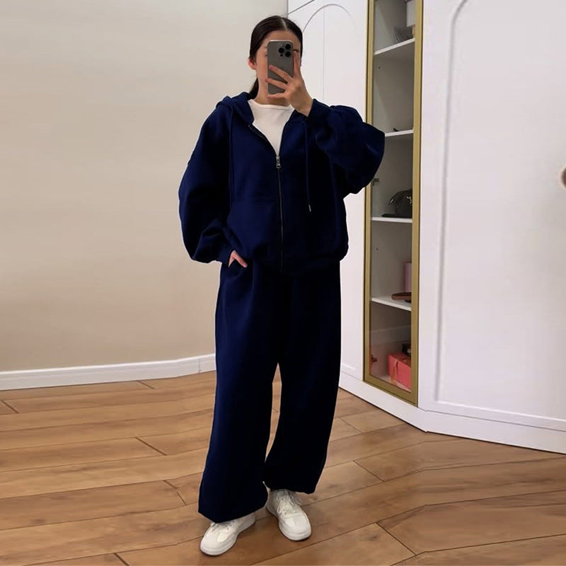 Damen lässiger Hoodie- und Jogginghose-Anzug R&B