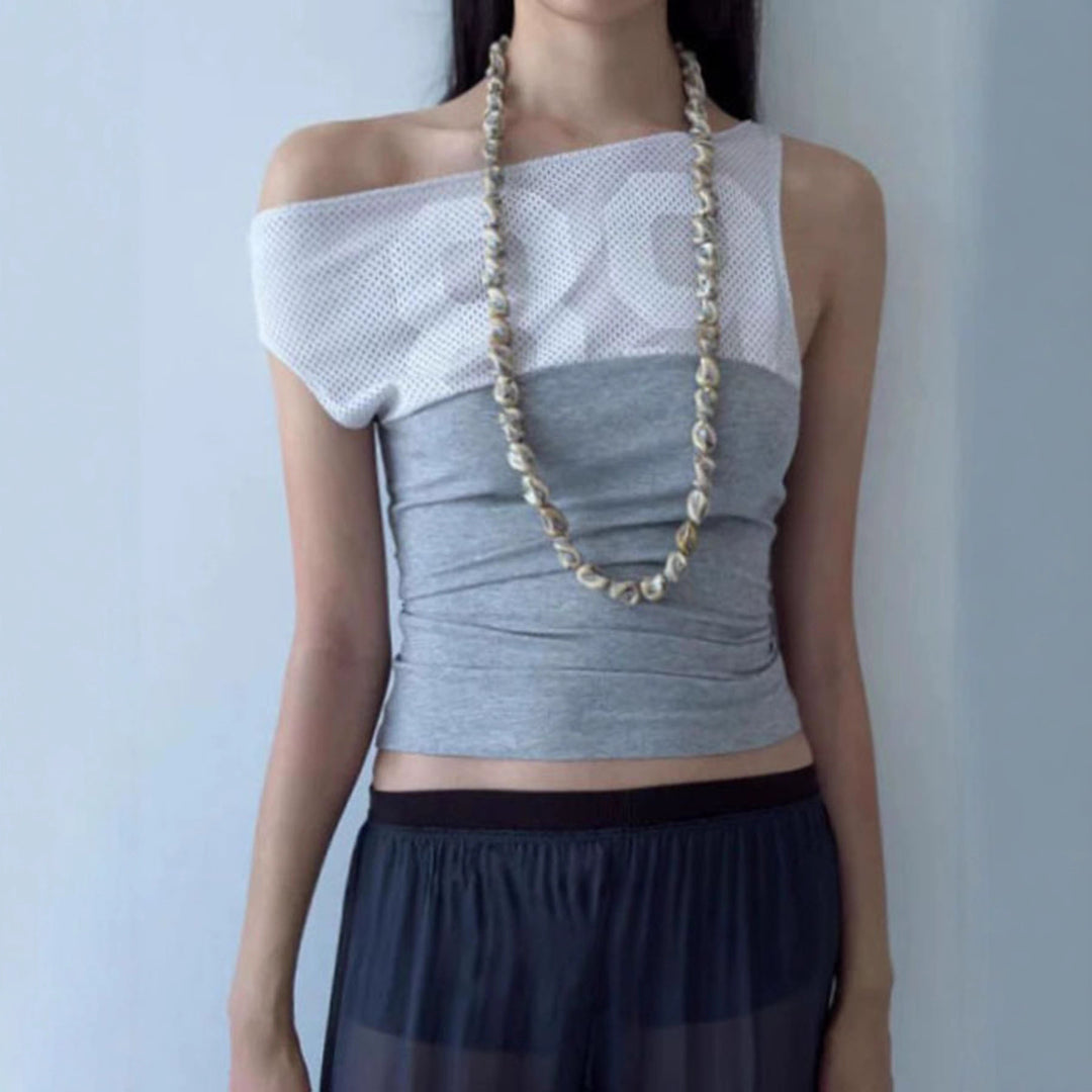 Damen Sporttop mit modischem Netzdesign und figurbetontem Schnitt R&B