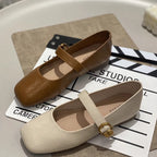 Damen elegante Ballerinas mit dekorativem Riemen und komfortablem Fußbett R&B