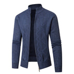 Herren Strickjacke mit eleganten Mustern und modernem Stehkragen R&B