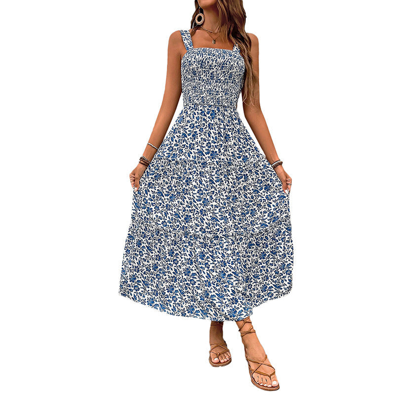 Damen Maxikleid mit schmeichelndem, elastischem Oberteil und floralen Druckdetails R&B