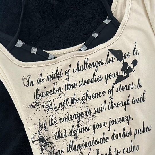 Damen musikalisches Graphic-Tanktop mit einzigartigem Schnitt R&B