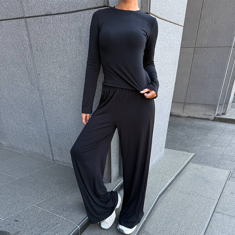 Damen elegante Loungewear-Kombination mit Kapuze und weitem Schnitt R&B