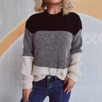 Damen gemütlicher Pullover mit trendy Streifenmuster R&B