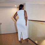 Damen Langarm Kleid mit figurbetontem Schnitt und hochwertiger Rippstruktur R&B