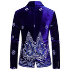 Herren eleganter Samtblazer mit opulenter Stickerei R&B