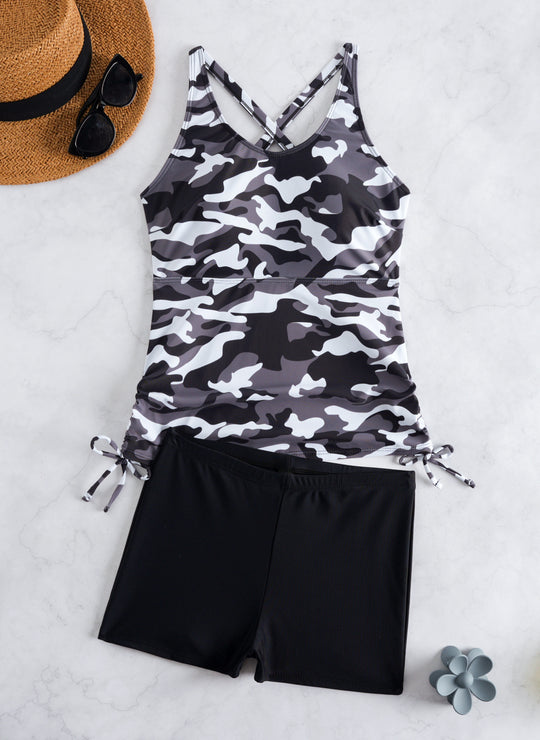 Damen Tankini-Set mit modischem Blumendesign und bequemen Shorts R&B