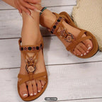 Damen elegante Sandalen mit floralen Zierdetails und verstellbarem Riemen R&B