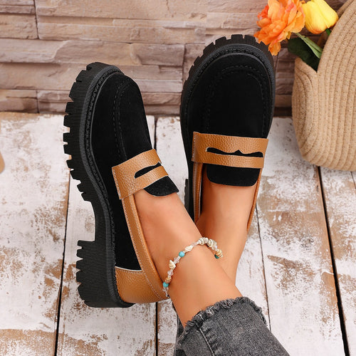 Damen Modische Loafer mit robuster Gummisohle R&B