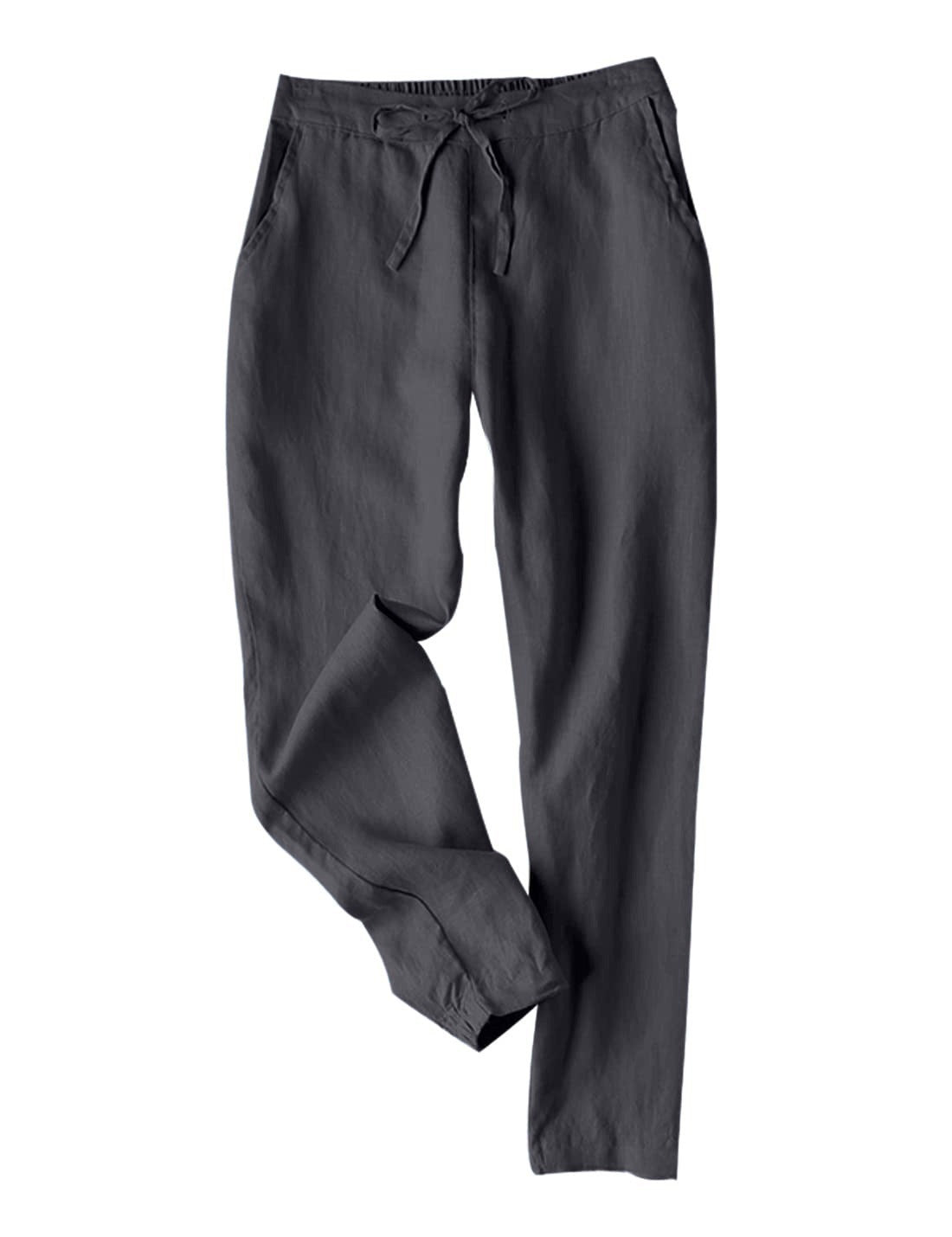 Damen Leichte Chinohose aus atmungsaktivem Leinenmix mit verstellbarem Bund R&B