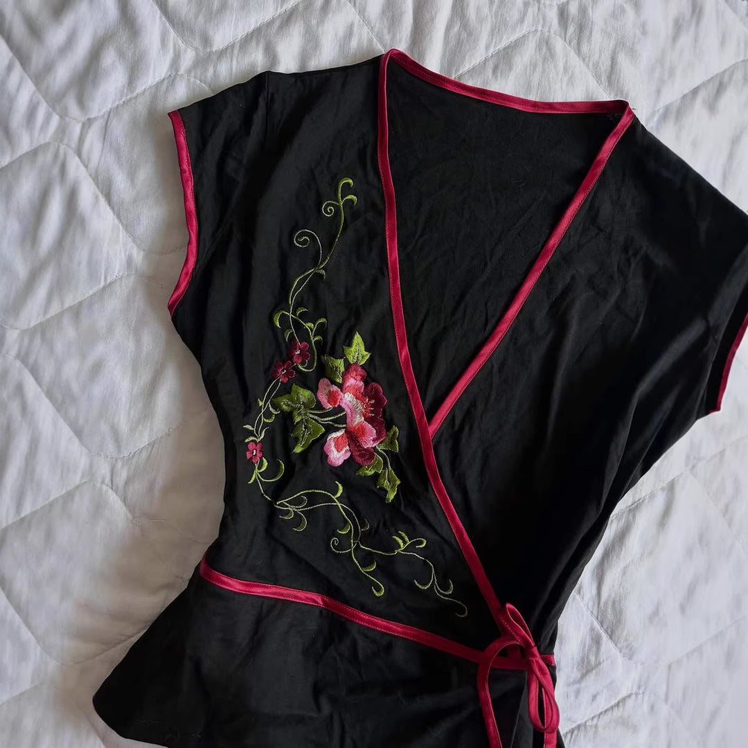 Damen Blusenkleid mit floralen Stickereien R&B