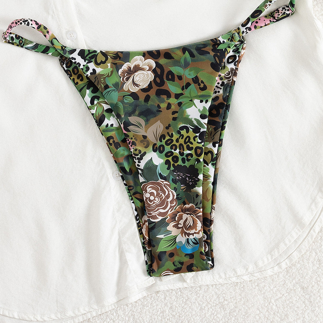 Damen Triangel-Bikini mit floralem Camouflage-Design R&B